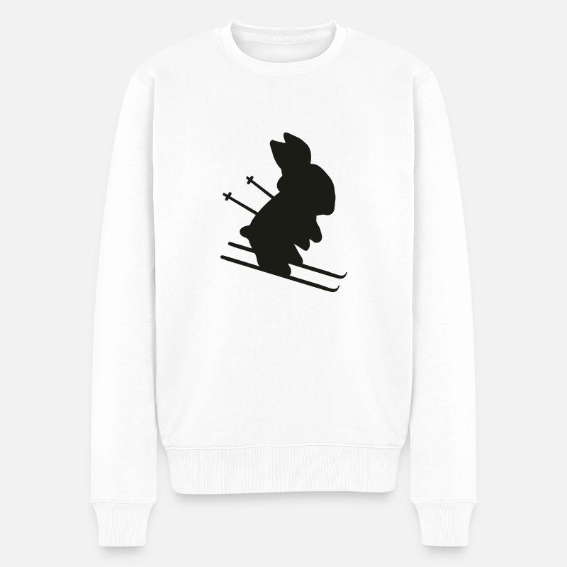 Ski Hase - skihase - Männer Premium Bio Pullover - Weiß