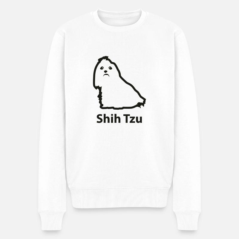 Shih Tzu - Pull Premium bio Homme - blanc