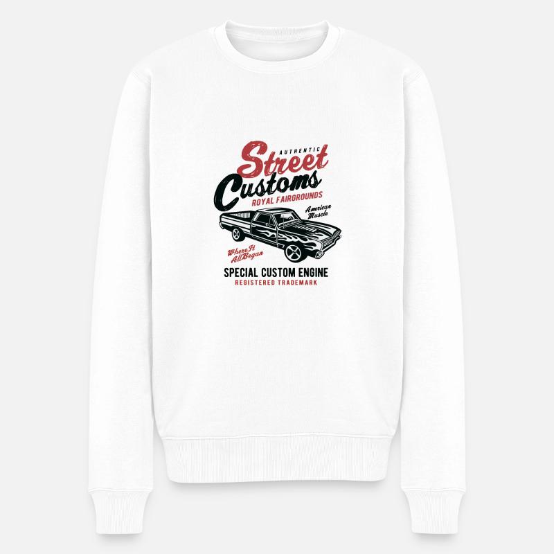 Street Customs - Männer Premium Bio Pullover - Weiß
