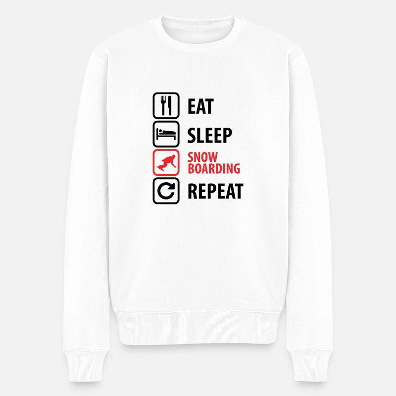 Snowboarden - Männer Premium Bio Pullover - Weiß