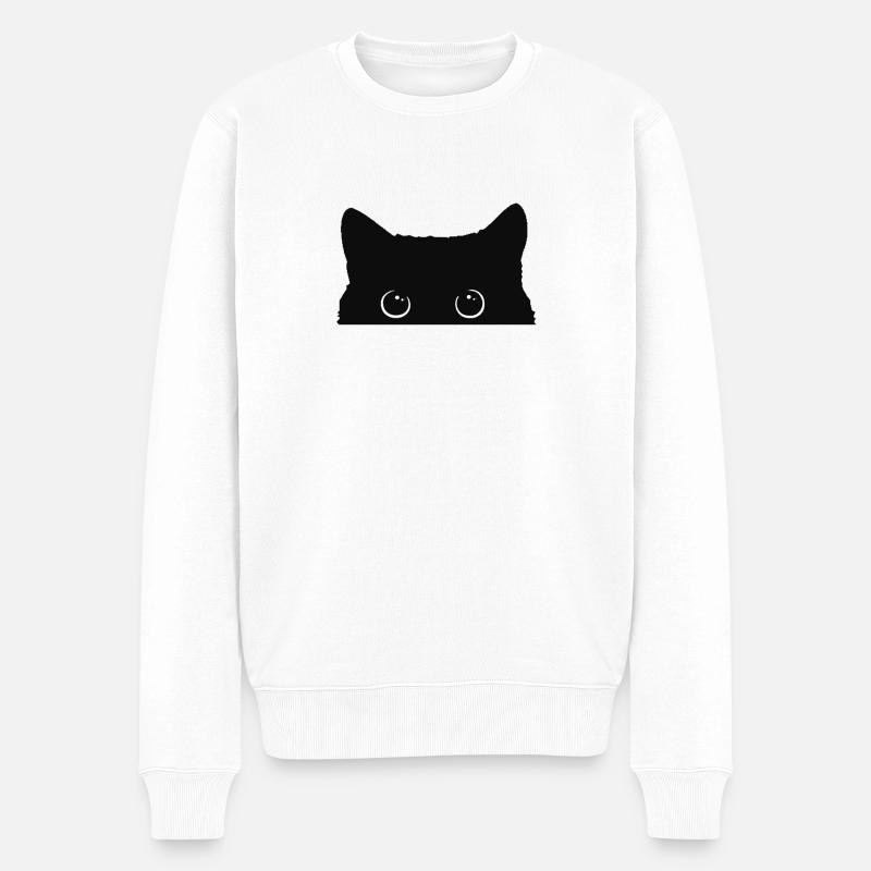 Kätzchen - Männer Premium Bio Pullover - Weiß