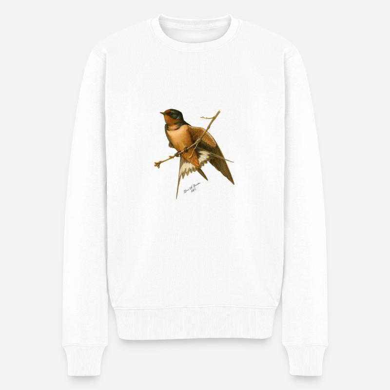Rauchschwalbe - Rauchschwalbenschwalbenvogel - Männer Premium Bio Pullover - Weiß
