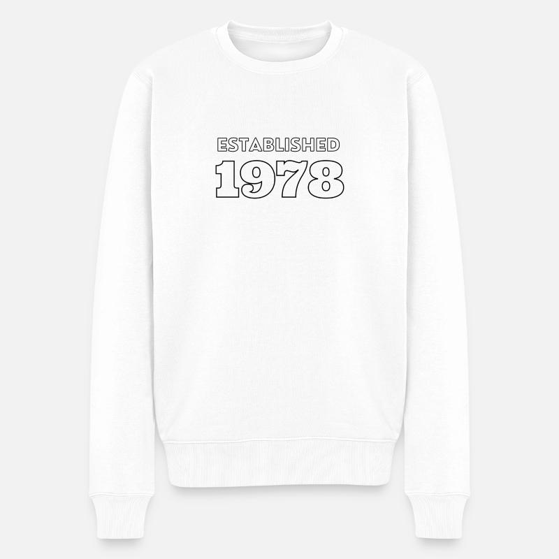 Established 1978 - Männer Premium Bio Pullover - Weiß