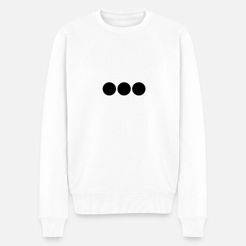 SCHWARZE PUNKTE - Männer Premium Bio Pullover - Weiß