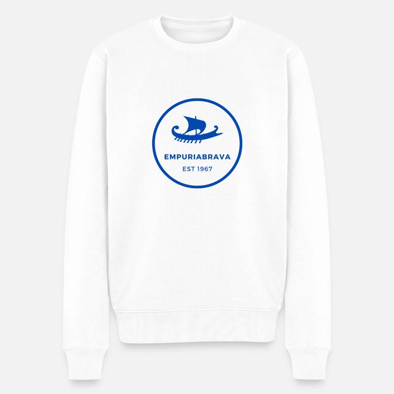 EmpuriaBrava EST 1967 Boat - Männer Premium Bio Pullover - Weiß