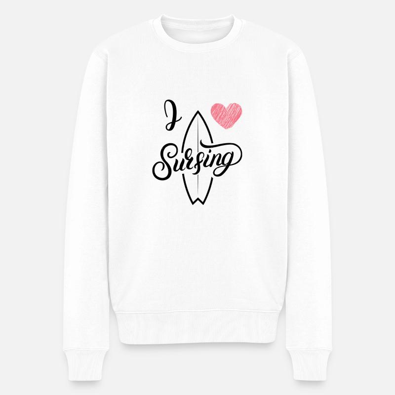 J’adore surfer - Pull Premium bio Homme - blanc