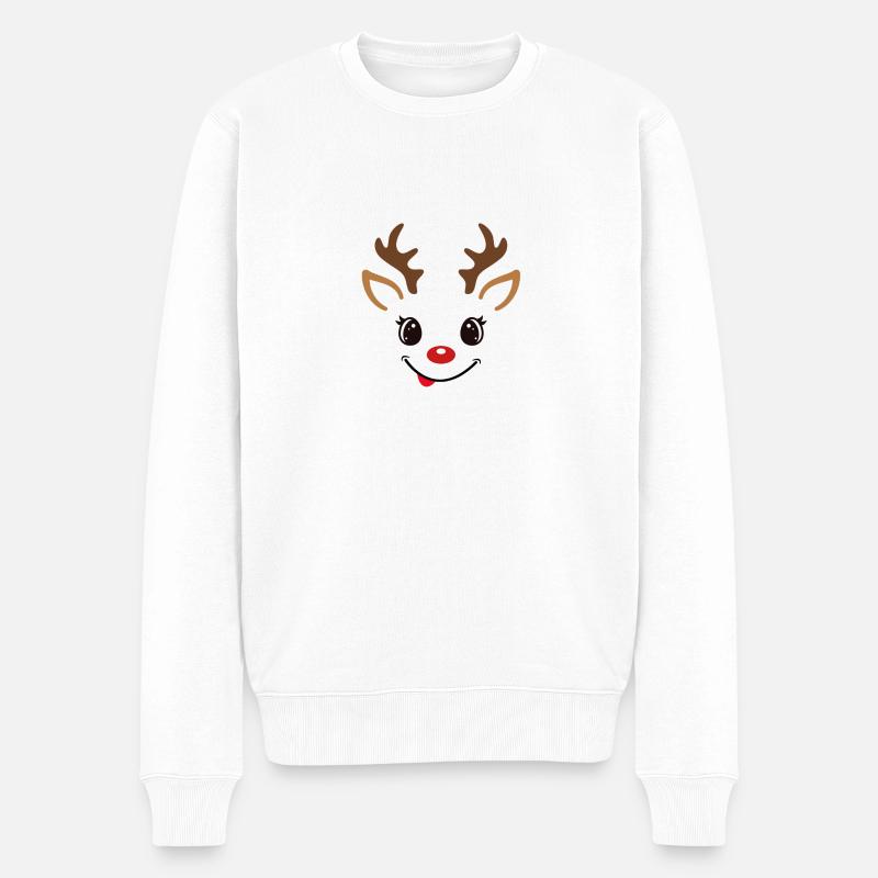 Rennes de Noël - Pull Premium bio Homme - blanc