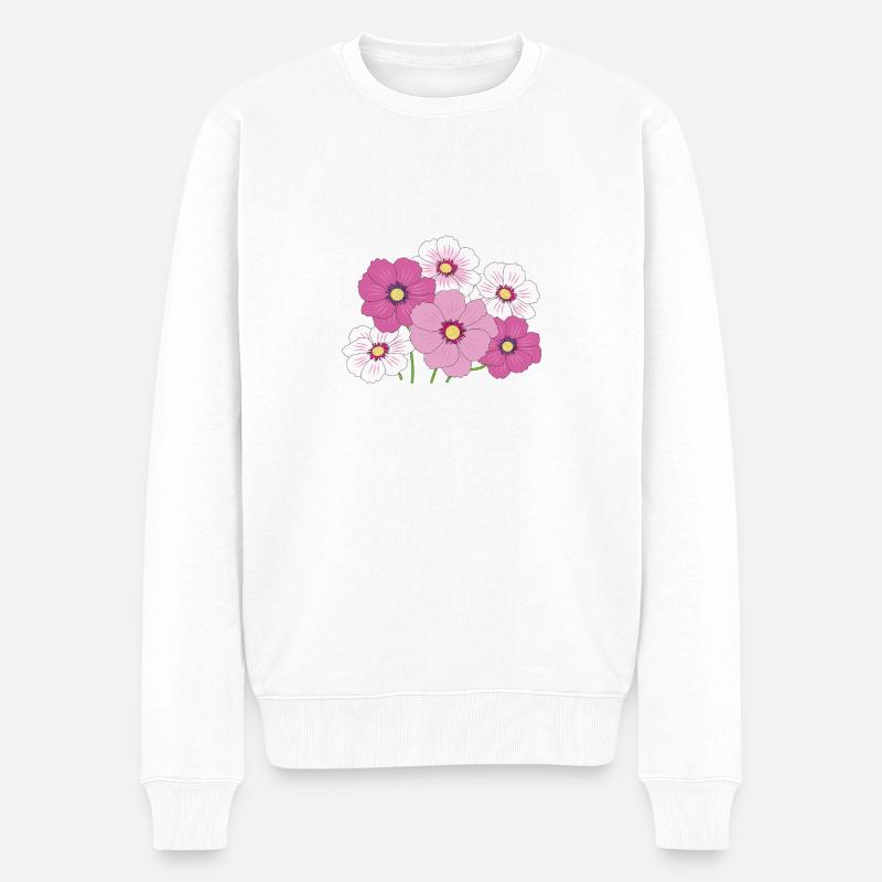 Blumen - Männer Premium Bio Pullover - Weiß