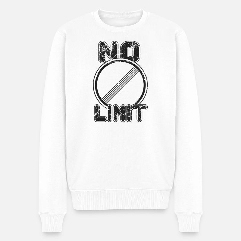 No Limit - Männer Premium Bio Pullover - Weiß