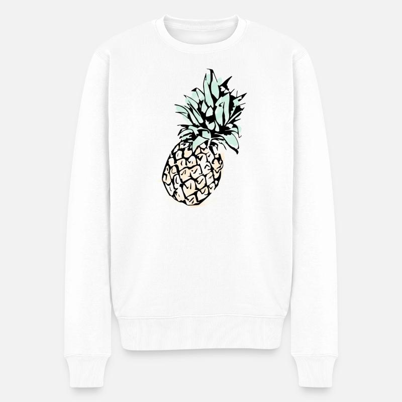 Ananas - Männer Premium Bio Pullover - Weiß