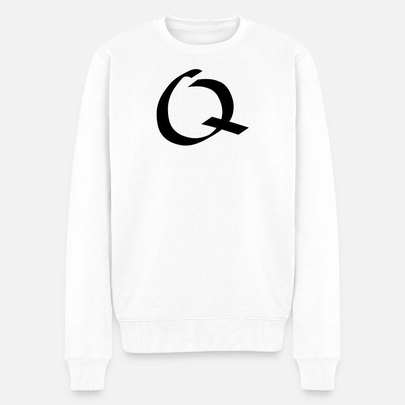 Buchstabe Q – Handgeschriebene Kalligraphie - Männer Premium Bio Pullover - Weiß