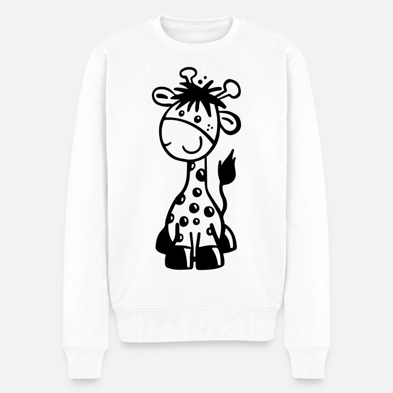 Kleine Giraffe - Männer Premium Bio Pullover - Weiß