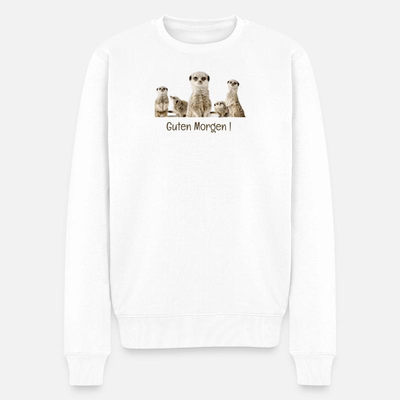 Guten Morgen - Männer Premium Bio Pullover - Weiß
