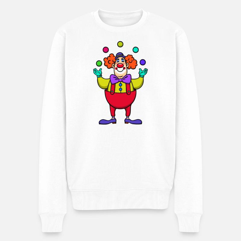 Karneval Fasching Clown - Männer Premium Bio Pullover - Weiß