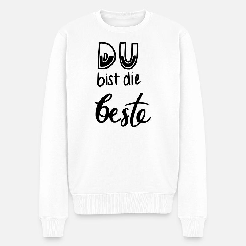 Du bist die beste - Männer Premium Bio Pullover - Weiß