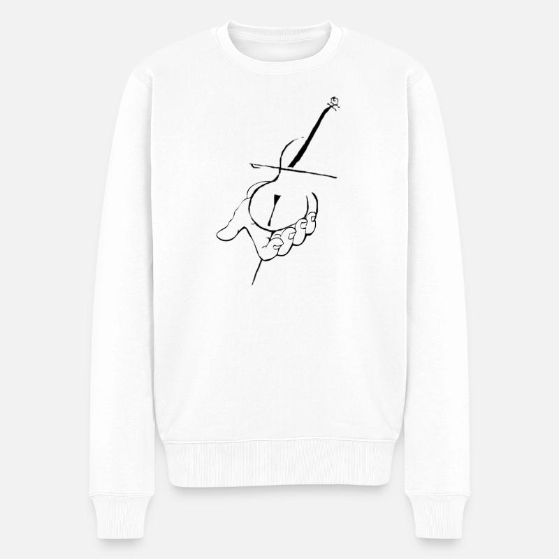 Violoncelle à la main - Pull Premium bio Homme - blanc
