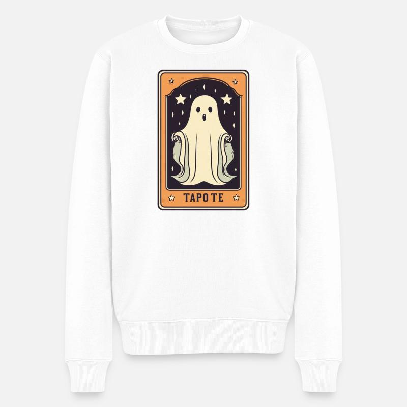 Tarot Geist Karte - Männer Premium Bio Pullover - Weiß