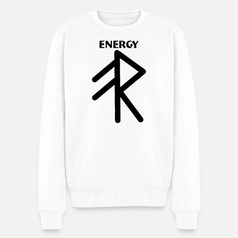 Runensymbol Wikinger-Energie - Männer Premium Bio Pullover - Weiß