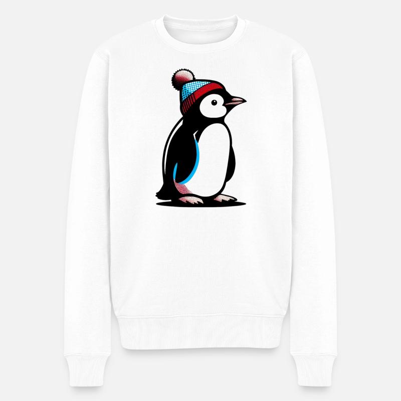 Pinguin - Männer Premium Bio Pullover - Weiß