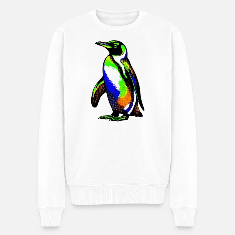 Pinguin - Männer Premium Bio Pullover - Weiß