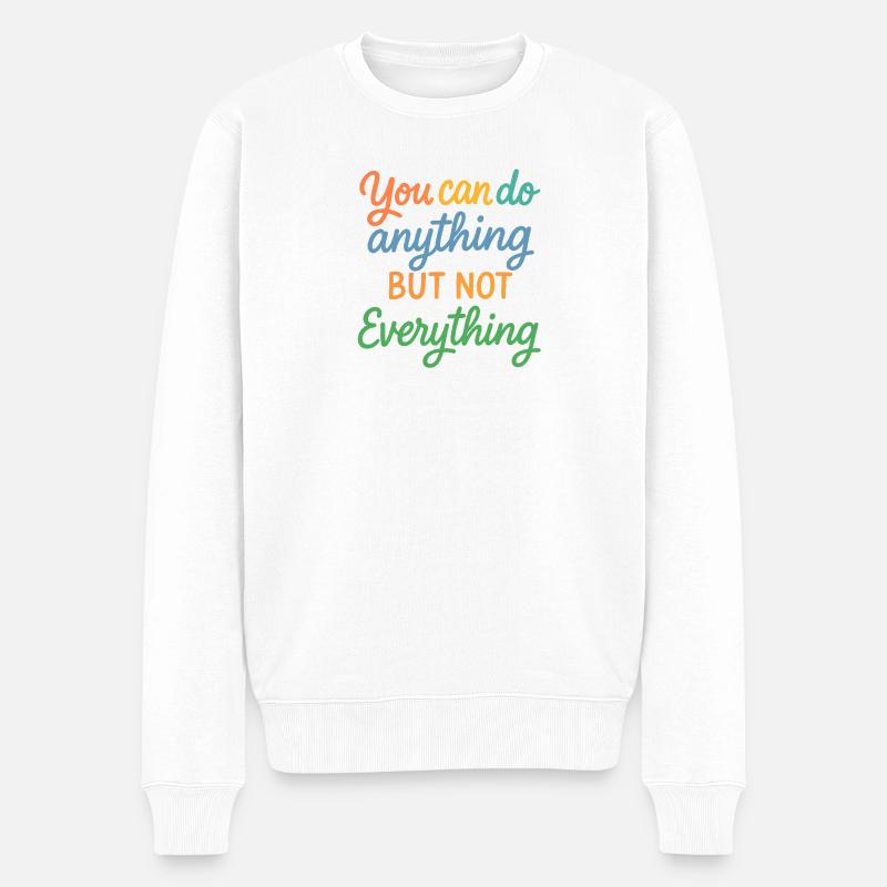 Dicton motivant : conception d’impression - Pull Premium bio Homme - blanc