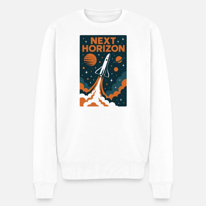 Prochain horizon Lancement de la fusée - Pull Premium bio Homme - blanc