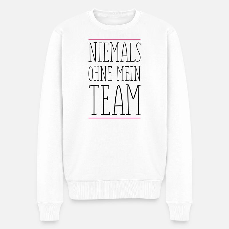 niemals_ohne_team_01 - Pull Premium bio Homme - blanc