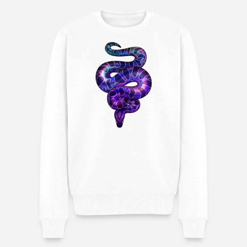 Néon Serpent Violet - Pull Premium bio Homme - blanc