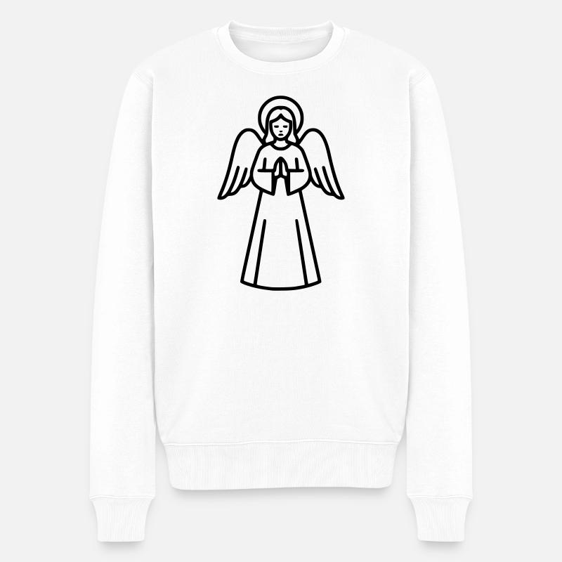 ange-ange-aile-silhouette-simple-4 - Pull Premium bio Homme - blanc