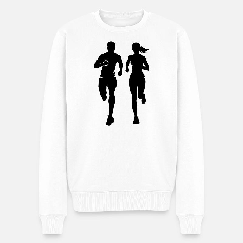 Marathon par équipe Marathon Silhouette - Pull Premium bio Homme - blanc