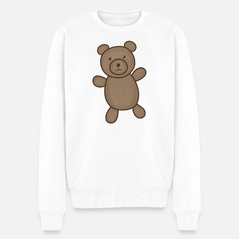 Cuddly Bear Brown Illustration - Pull Premium bio Homme - blanc