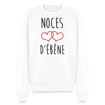 Ebony Wedding 78 Jahre Ehe - Männer Premium Bio Pullover - Weiß - Vorne - Thijin (182cm)