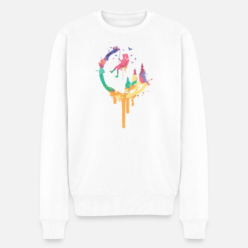 Regenbogenwald Swing - Männer Premium Bio Pullover - Weiß