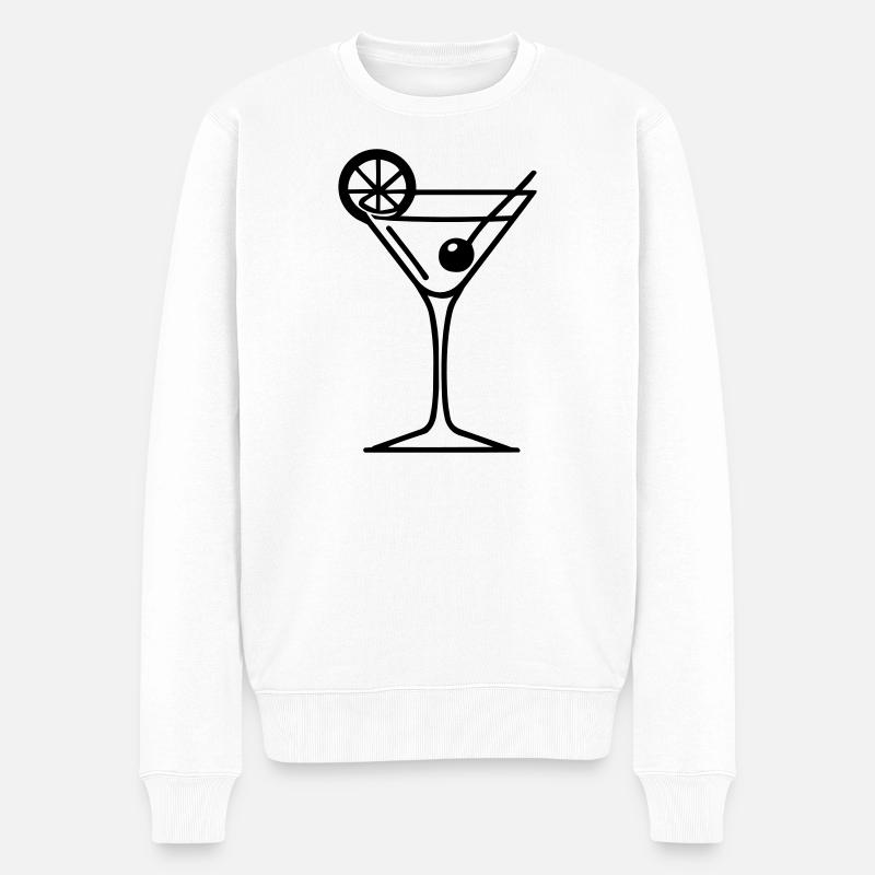 Cocktail - Männer Premium Bio Pullover - Weiß