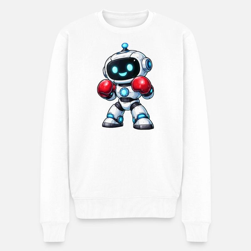 Boxen Roboter Boxer - Männer Premium Bio Pullover - Weiß