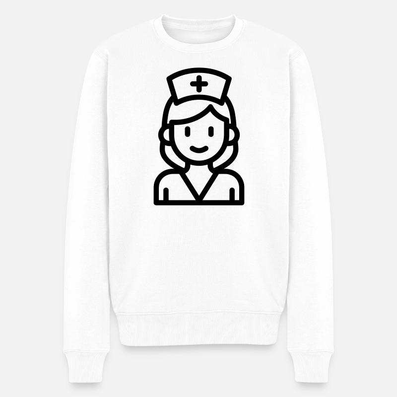 Krankenschwester - Männer Premium Bio Pullover - Weiß