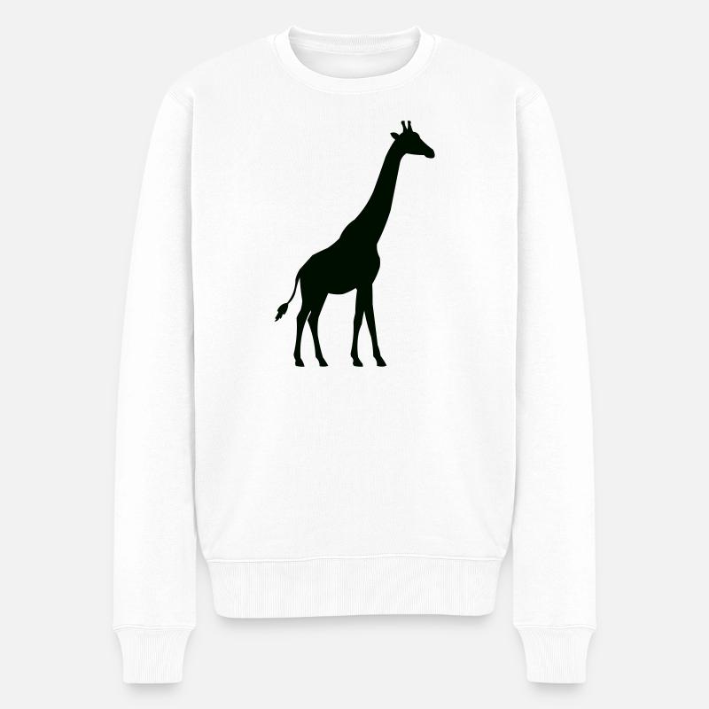 giraffe - Männer Premium Bio Pullover - Weiß