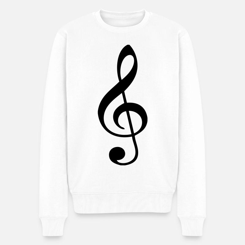 Notenschlüssel - Männer Premium Bio Pullover - Weiß