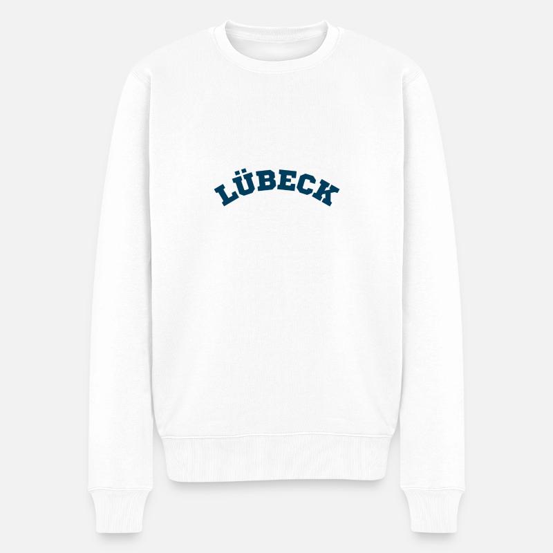 Lübeck - Männer Premium Bio Pullover - Weiß