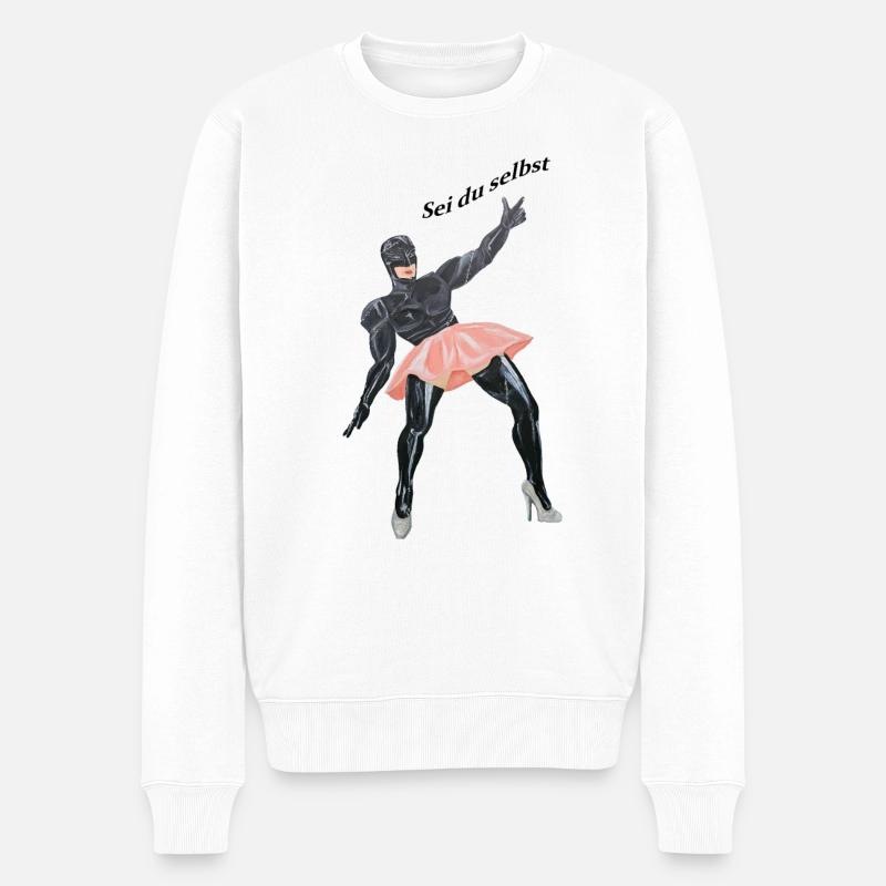 sei du selbst - Männer Premium Bio Pullover - Weiß