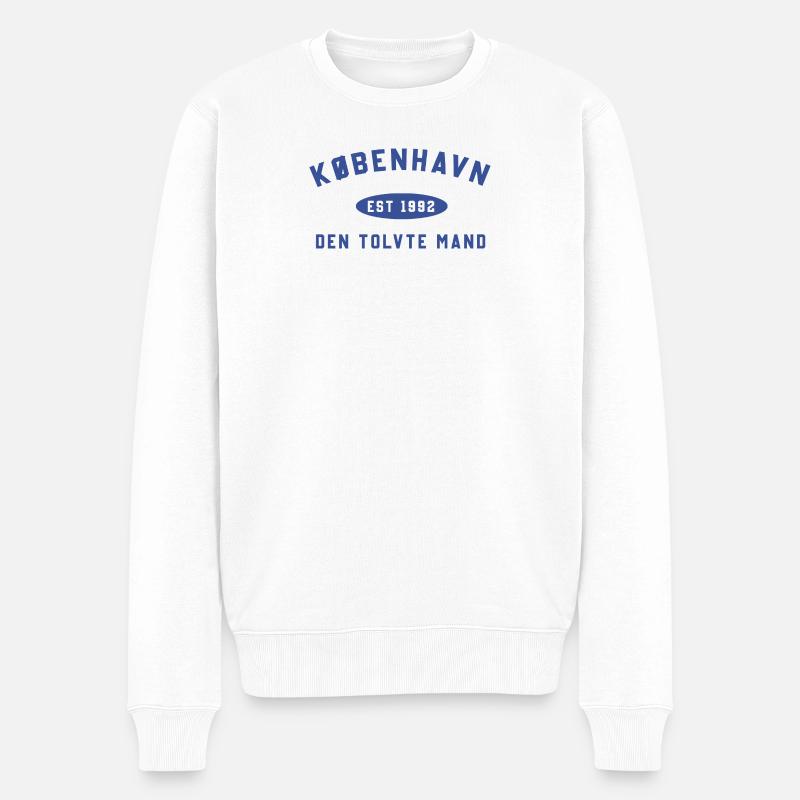 Kopenhagen für immer - Männer Premium Bio Pullover - Weiß