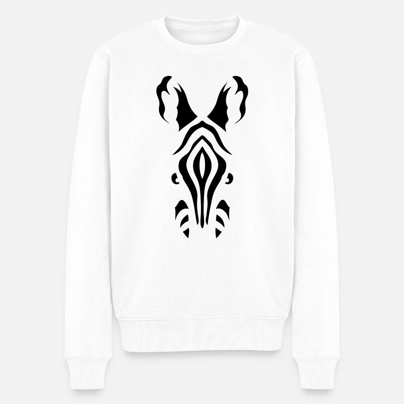 zebre tete animaux feroce - Pull Premium bio Homme - blanc