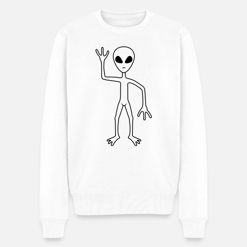 Bienvenue Alien waves friendly - Pull Premium bio Homme - blanc