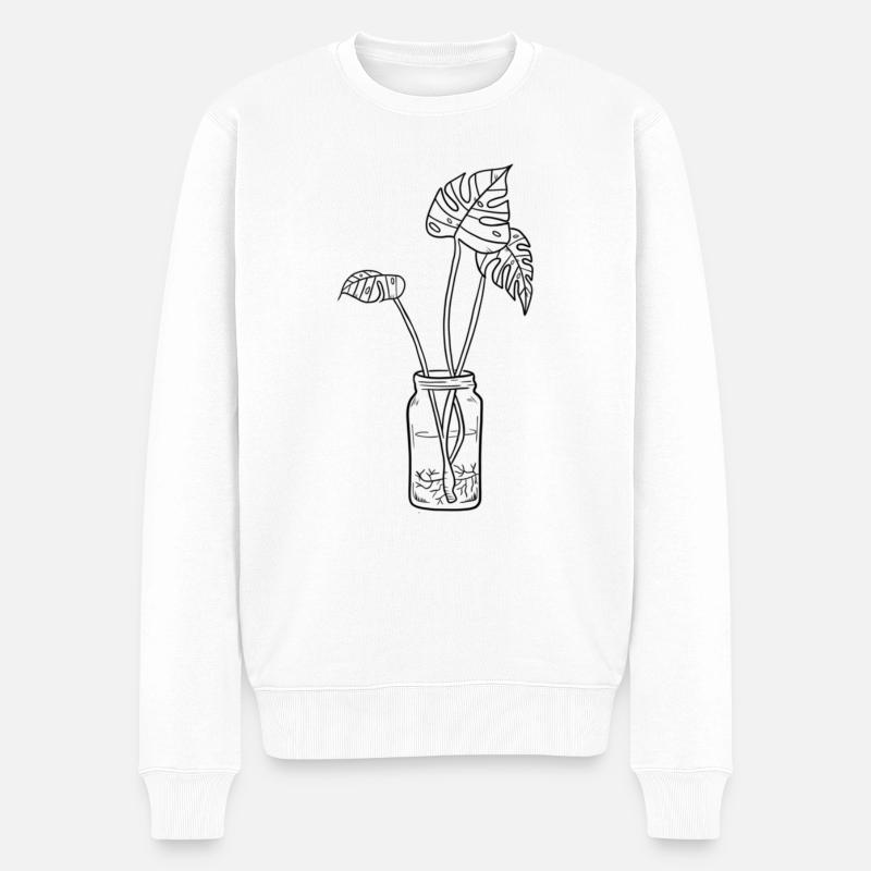 Pflanze - Männer Premium Bio Pullover - Weiß
