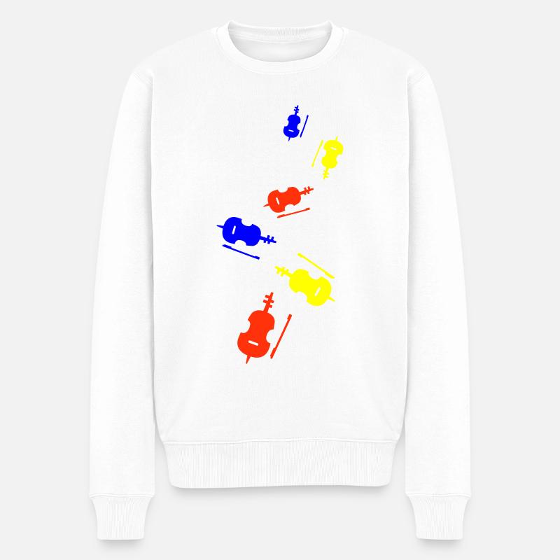 Violine instrument - Männer Premium Bio Pullover - Weiß