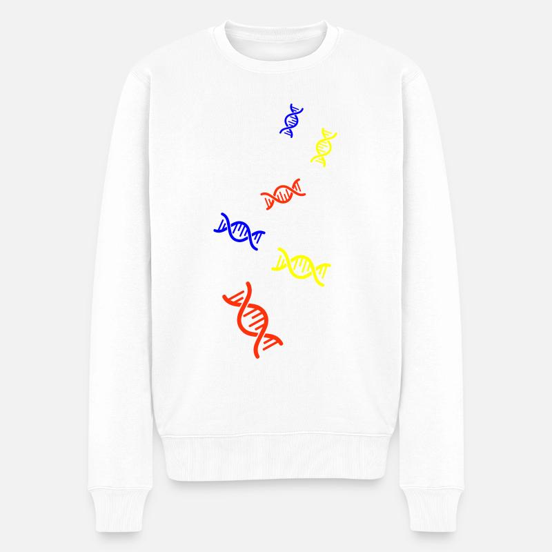 Dna Bunt - Männer Premium Bio Pullover - Weiß