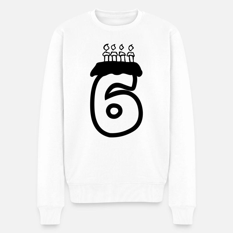 6 birthday - Männer Premium Bio Pullover - Weiß