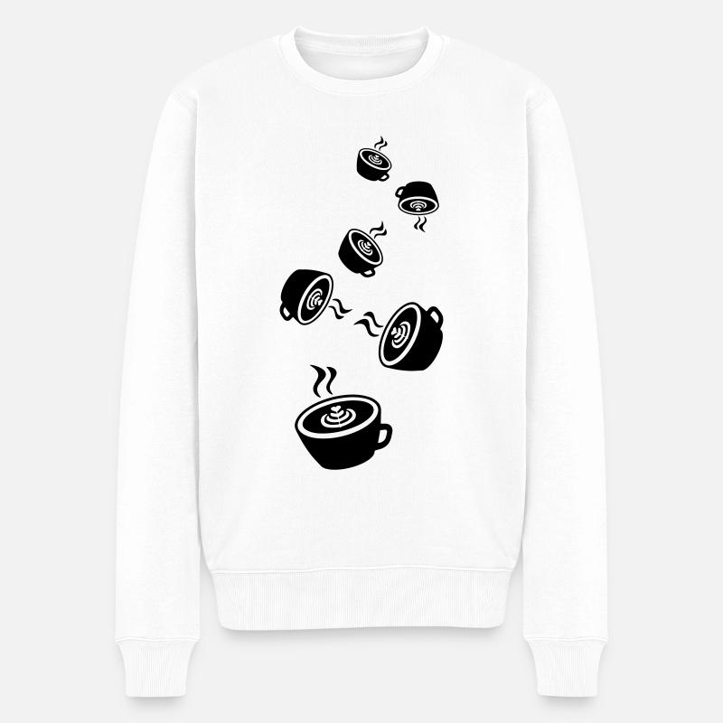Kaffee Icon - Männer Premium Bio Pullover - Weiß