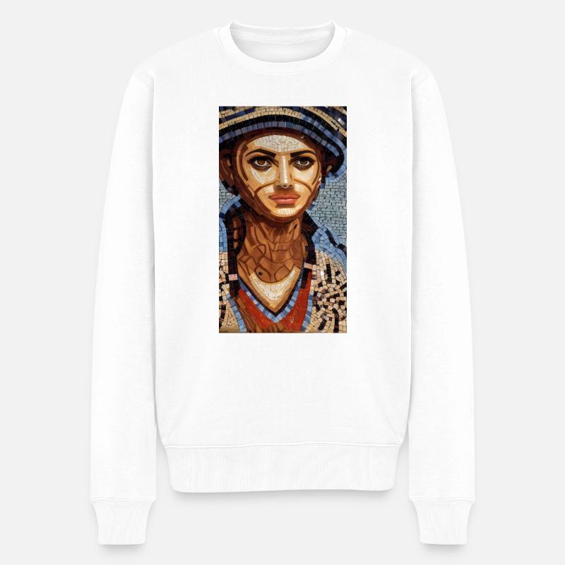 Fragmentierte Schönheit - Männer Premium Bio Pullover - Weiß