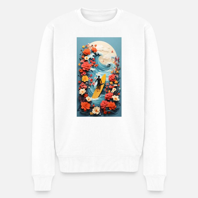 Surf & Fleurs - Pull Premium bio Homme - blanc
